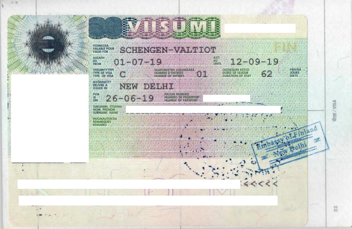 Schengen Visa Sample