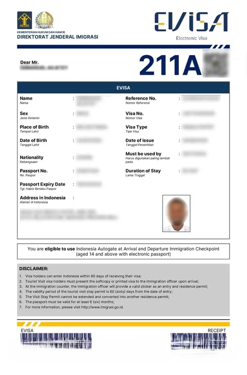 Indonesia 60-day visa