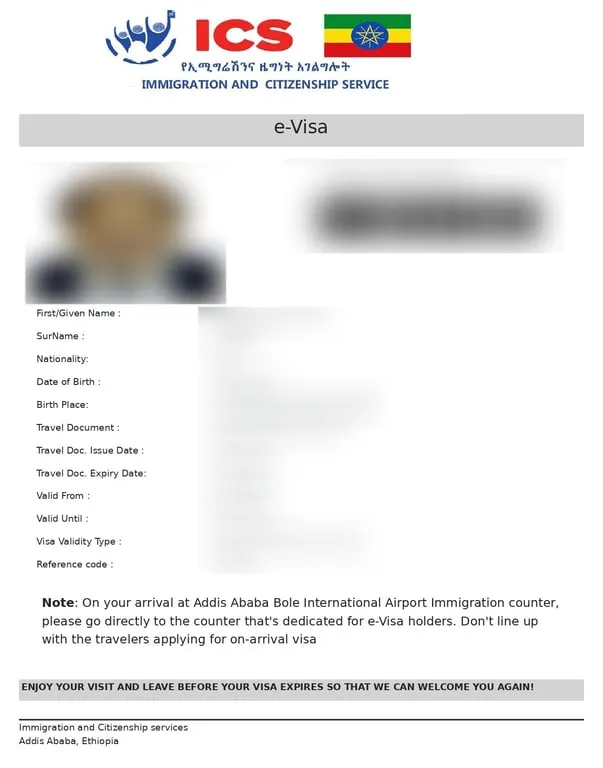 Ethiopian e-visa