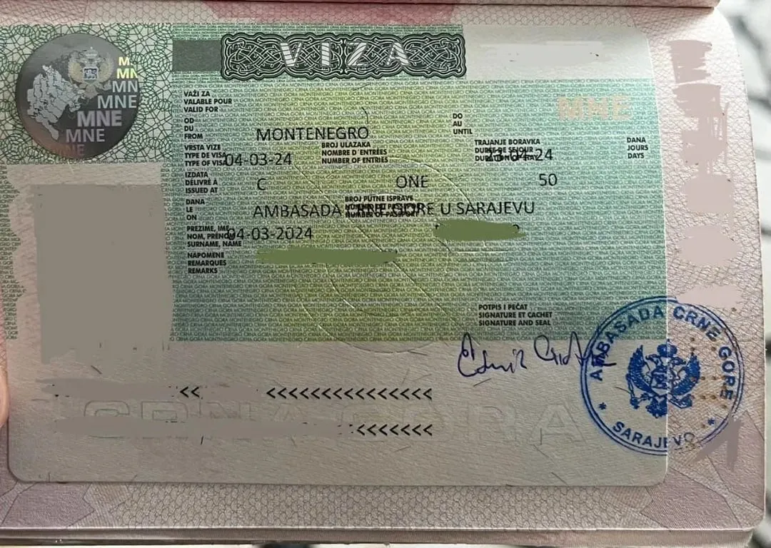 Montenegro visa