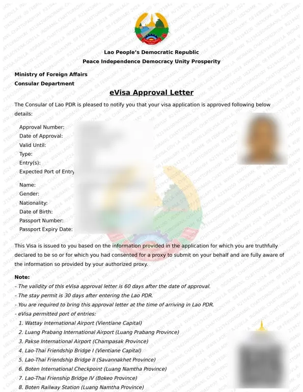 Laos e-visa