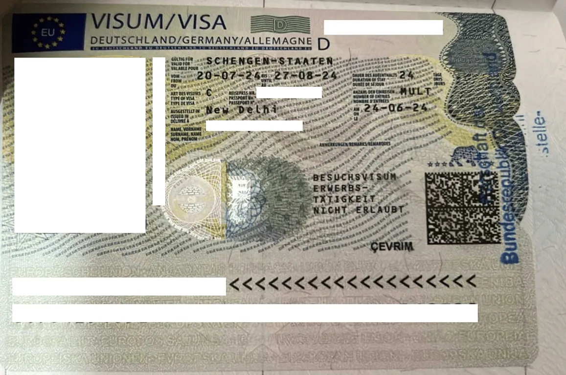 Germany Visa Sample