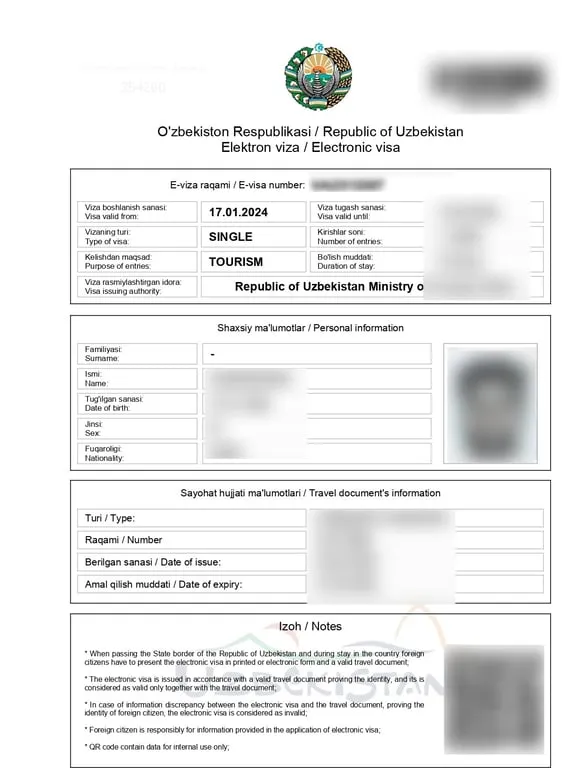 Uzbekistan visa