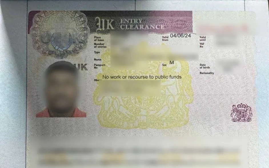 UK Tourist Visa Sample