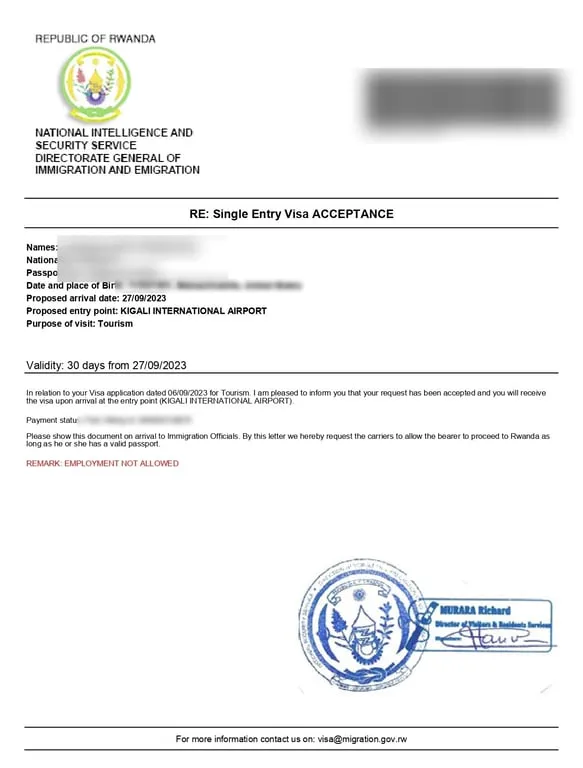 Rwanda e-visa