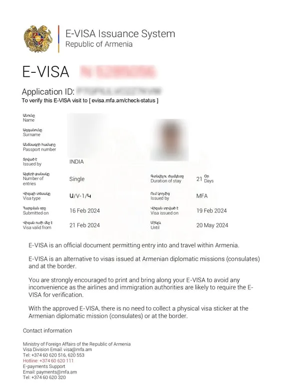 Armenia e-visa